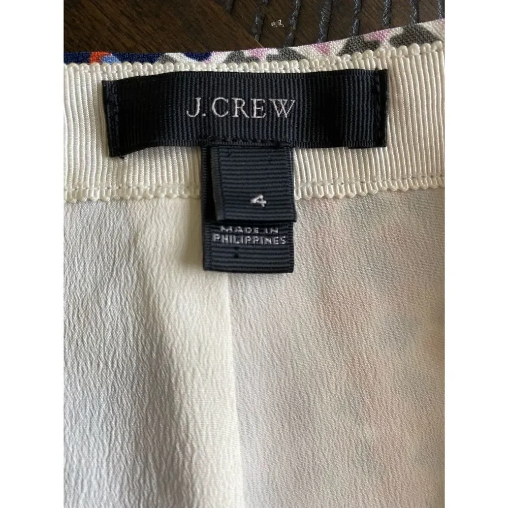 J. Crew women’s lined pencil skirt/pink Geo multishaped design / 4